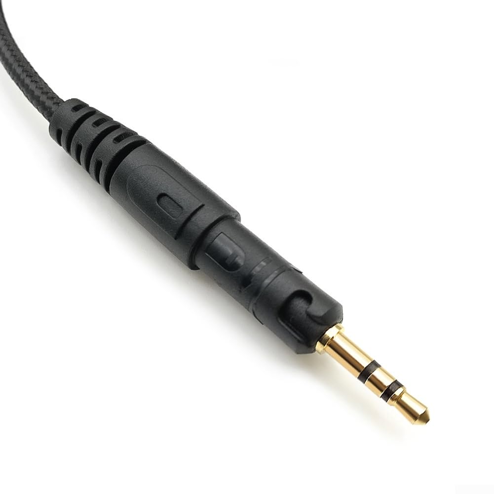 Cable de audio de repuesto para ATH-M40x M50x M60x M70x 3,5 mm chapado en oro de nailon trenzado (1,2 m)