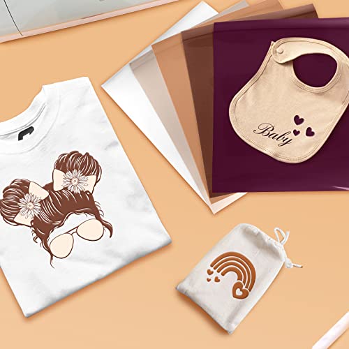 Puff Vinyl Heat Transfer 3D Puff Heat Transfer Vinyl HTV Vinyl for T-Shirts Hat Pillow Hoodie DIY Fabric Supplies (Brown-5pcs) - Image 7