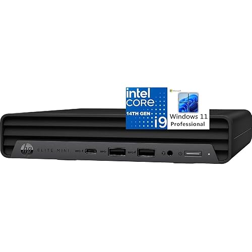 HP Mini PC Desktop Computer, Elite Mini 800 G9 with Intel i9-14900T up to 5.5 GHz, (32GB RAM, 2TB SSD), Triple 4K Display Support, 6X USB Ports, Ultra-Quiet Design, Keyboard and Mouse, Windows 11 Pro