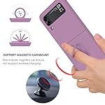 GaoBao for Samsung Galaxy Z Flip 3 5G Case, Galaxy Z Flip 3 5G Cover 6.7'', Liquid Silicone Soft Gel Rubber Bumper Shockproof Anti-Scratch Protective Case with Ring for Galaxy Z Flip3 5G 2021, Purple - Image 5