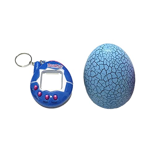 Qudinip Máquina de Juego Digital para Mascotas, Juguete Electrónico Virtual Portátil para Mascotas con Estuche en Forma de Huevo, para Regalo de Niños, Cumpleaños, Viajes Al Aire Libre (Azul)