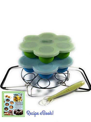2 Silicone mold egg bites large thick and steamer rack with handles |