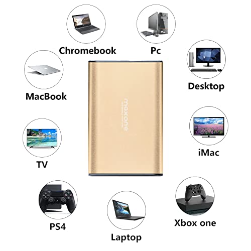 Maxone Externe Festplatte 500GB Tragbare festplatten 2,5 Zoll USB 3.0 Backups HDD Tragbare für TV,PC,Mac,MacBook, Chromebook, Wii u, Desktop, Laptop, Windows (500GB, Rosegold) – Bild 4