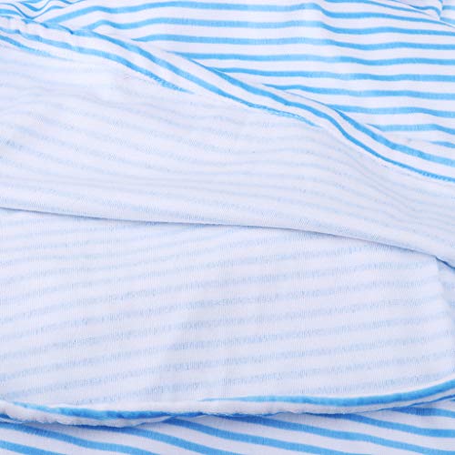 Stretch Surfboard Sock Cover, 6\'0\" 6\'6\" 7\'0\" Light Board Bags Travel Carry Case for Your Surf Board Funboard Shortboard Longboard SUP Board and More - Light Blue and White, 183cm/6ft - Thumbnail 5