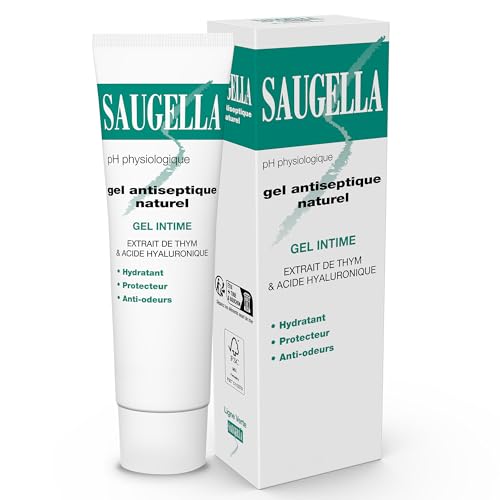 Saugella - Gel Antiseptique Naturel - Gel hydratant Intime - En cas de désagréments intimes – Gel protecteur – A base de Thym et de l'Acide Hyaluronique -30 ml