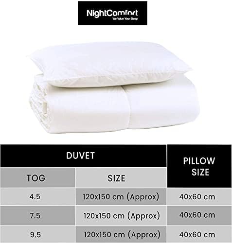 Night Comfort Lightweight 9 Tog Duvet Cot Bed Duvet for Children, Toddler, Kids, Newborn, Baby Boys and Girls - Anti-Allergy Cot Bed Baby Duvet Polypropylene Nursery Comforter
