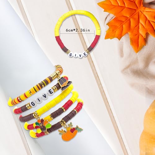 OHOME Thanksgiving Outfit Women - 6 Pack Thanks Giving Bracelets | Thanksgiving Shirts Dress Pajamas Sweatshirts Tops - Funny Friendsgiving Decorations Decor Party Supplies for Adults - Image 2
