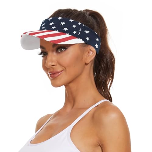 American Flag Hat Fourth of July Hat 4th of July Accessories Patriotic Hats for Women Men Summer Visor Hats UV Protection