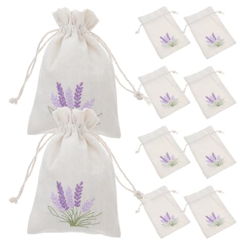 Bolsitas aromáticas de lino con lavanda blancas, 10 piezas miniatura 1