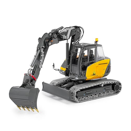 wheelfun Metal LESU 1/14 RC Hydraulic Excavator MC15 CNC Shell 4 Arms Remote Control Digger 9 Ways Valve Dual Pumps Light Sound Hobby Grade Model for Ages 14+