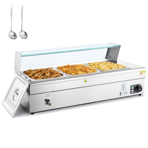 Chauffe-aliments électrique avec température réglable, arrêt automatique et vanne de vidange pour buffet, food truck et restauration