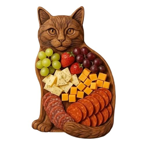 Divertida placa para salchichas – Pizarra para pan de queso con motivos de animales | Tabla única para servir carne de queso | Regalo para amantes de los animales | Plato para cubiertos para recoger