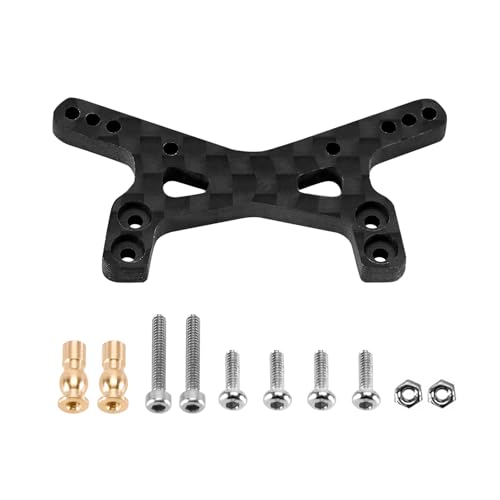 INJORA Carbon Fiber Shock Towers with Shock Mount Spacer for Losi Micro-B Micro-T, Black - Image 2