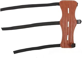 POPETPOP Protector para Brazo Pulsera Ajustable de Piel de Vaca Color Marrón para Mano Derecha o Izquierda