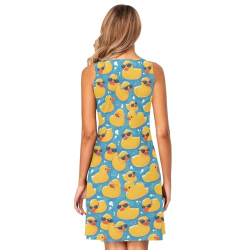 Image of ALAZA Women's Summer Dress Sun Dress Sleeveless with Pockets