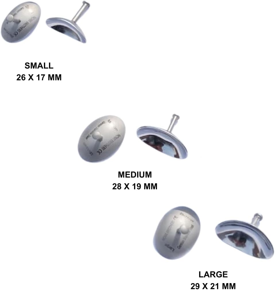 Reusable Stainless Steel Eye Shield Protectors – Small, Medium, Large – Set of 6