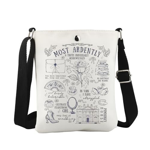 WCGXKO Most Ardently Crossbody Bag Jane Literature Gift Bookish Gift Mr. Darcy Inspired Bookish Gift