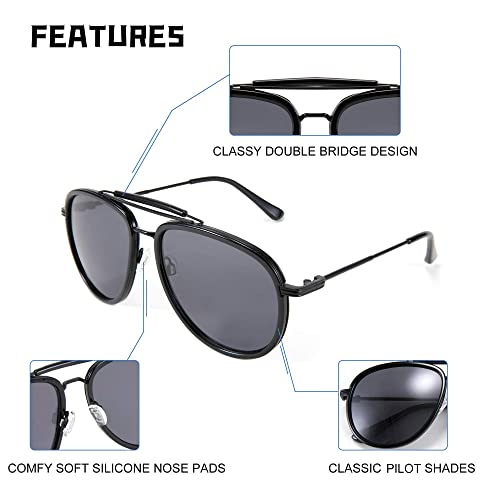 FEISEDY Classic Polarized Aviator Sunglasses Men Women Metal Frame B27004