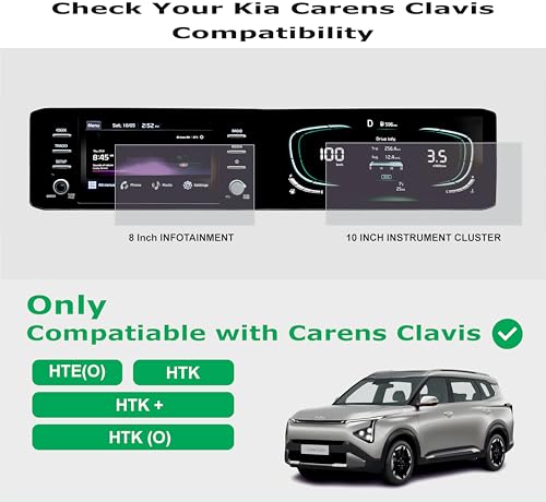 Image of OHAYO Military Strength Screen Protector For Kia, Strong Protection, Full Screen Edge-to-Edge Cover, Scratch Resistant, Bubble-Free Install, Ultra HD Clarity,With installation kit (Kia Carens Clavis (Matte))