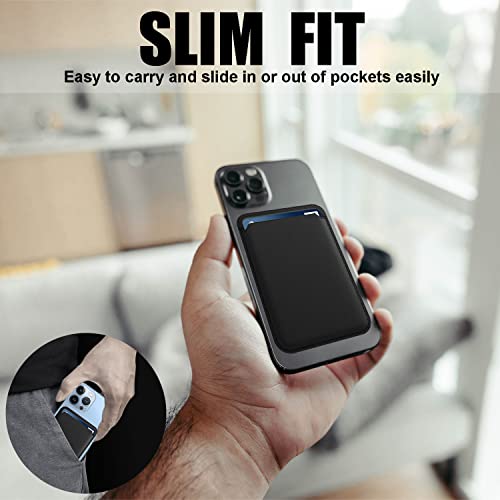Magnetic Card Holder Wallet For Iphone 14/13/12 Series With Magsafe, Leather Wallet For Iphone 14 Pro/Pro Max/Plus/14 Series, Mag-Safe Wallet For Iphone 13 Pro/Pro Max/Mini/13/12 Series, Midnightblack #TOP5