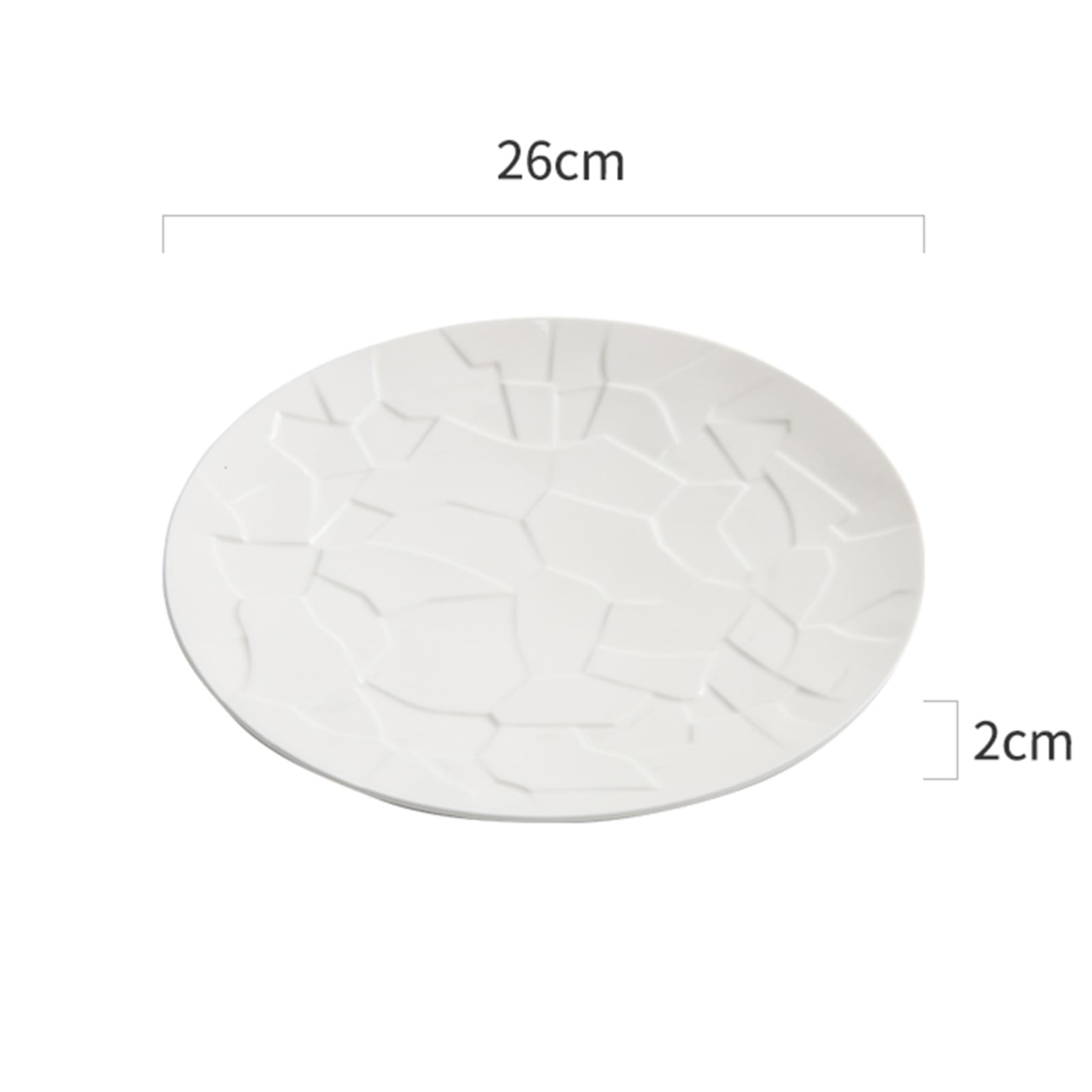 Biały Ceramiczny Talerz Obiadowy Z Wyróżnioną Fakturą, Zastawa Stołowa Na Deser Z Makaronem, Talerz Ekspozycyjny, Talerz Do Serwowania, święto Dziękczynienia Na Weselu(Size:26 * 26 * 2CM,Color:Biały)