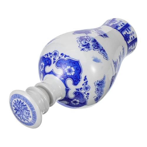 DONFAMDS 青白磁器製セラミック酒瓶 封印可能な風酒容器 酒壺 家用装飾に 滑らかな縁と 仕上げで