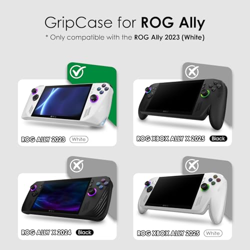 Image of Skull & Co. GripCase Bundle for ROG Ally: Soft Protective Case with Textured Grips Full Protection and Stand, Shock-Absorption Non-Slip and Anti-Scratch Cover Design [with Slim Carrying Case] - Black