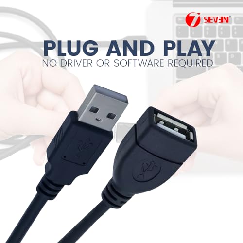 Image of 7SEVEN USB Cable 2.0 5 meter Extension Male-A to Female-A Suitable to Extend Mouse Printer Scanner Keyboard DVR NVR External HDD Device to Operate Conveniently