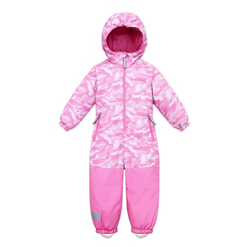 Image of Owntop Kids Snowsuit One Piece | Waterproof Ski Suit | Warmth & Comfort | Girls Boys Snow Jumpsuits for Skiing Snowboarding