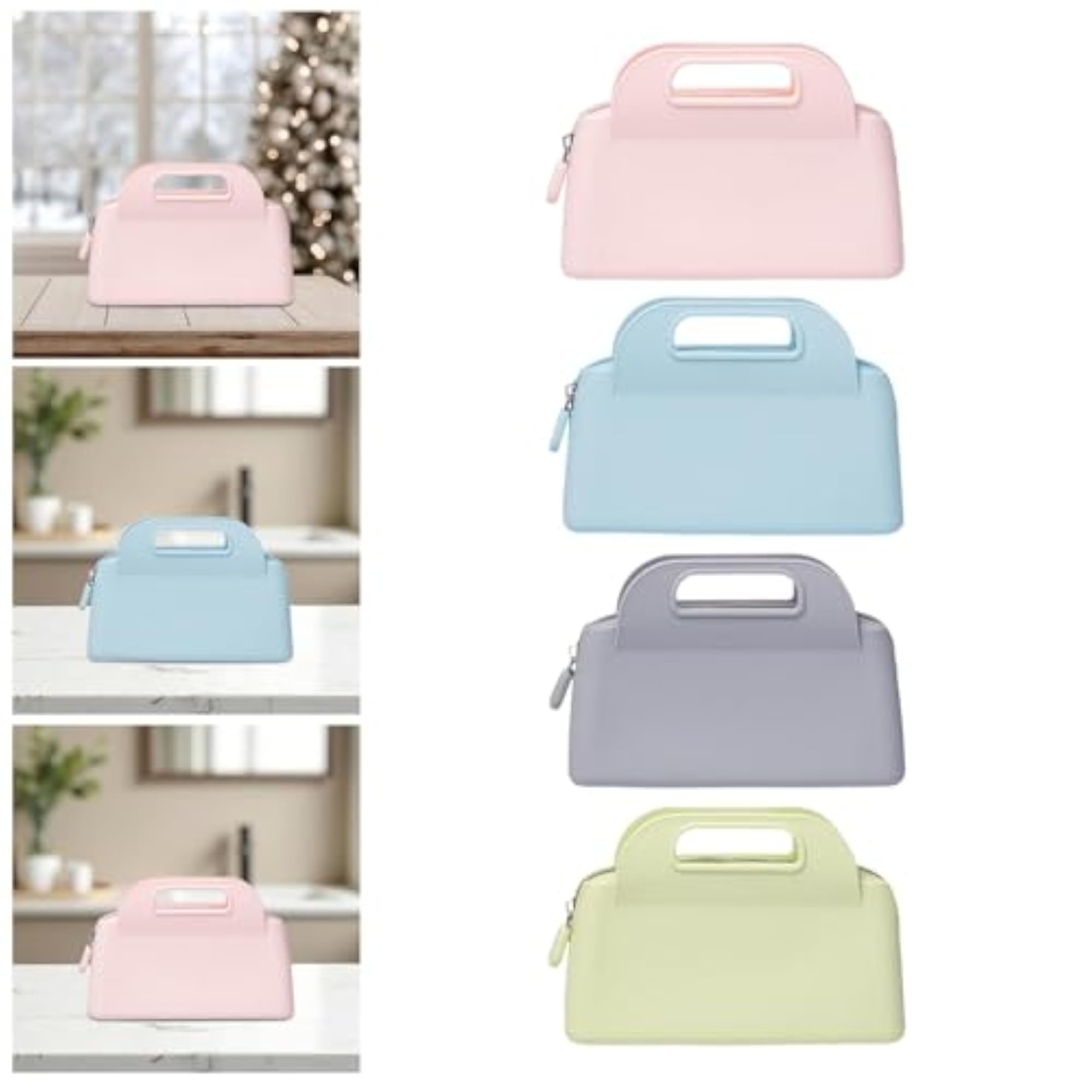 Silicone Makeup Bag Waterproof Travel Cosmetic Bag, Pink
