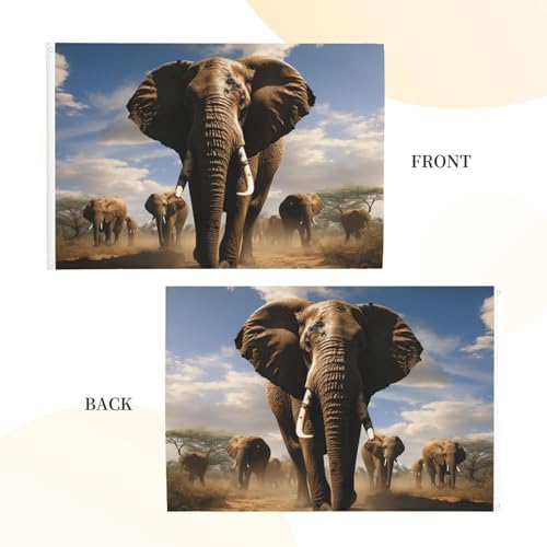 Drapeau extérieur anti-déchirure double face Éléphant 1,2x1,8 m