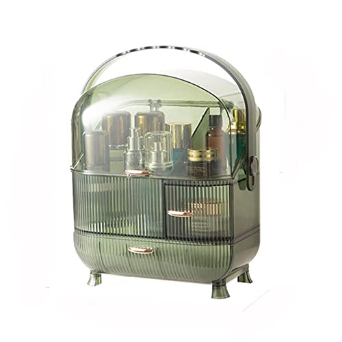 Boîte de finition multifonction pour soins de la peau, étui de rangement pour produits de maquillage portable résistant à la poussière (vert transparent) Cover