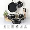 Martha Stewart Lockton 14 Piece Premium Non-Stick Heavy-Gauge Aluminum Cookware Combo Set (Pots, Pans, and Tools) - Black w/Gold Handles #5