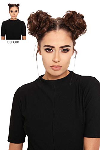 Mini Scrunchie Space Buns - Twin Pack (Highlighted Champagne)
