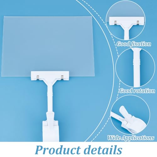 OLYCRAFT 4 Sets A5 Acrylic Sign Holder with Clamp 15x30cm Double Head Display Clips Clear Acrylic Display Board Label Display Holder for Party Supermarket Exhibition Department Store Trade - Image 4
