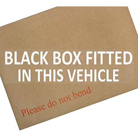 Platinum Place 1 x Black Box Fitted In This Vehicle-50x200mm-Window,Car,Van,Sticker,Sign,Truck,Learner,Beginner,New,Lesson,Pass,Insurance,Speed,Limit,Warning,Safe,Safety,Monitored Cover