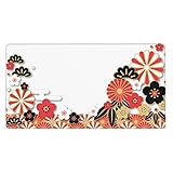 マウスパッド 菊と松竹梅のお正月 大型 ゲーミング デスクマット 特大 おおきい ゴム底 エレコム 光学式 マウス対応 滑り止め 耐久性 防水 サイバーカフェ オフィス最適 適度な表面摩擦 40cm X 75cm