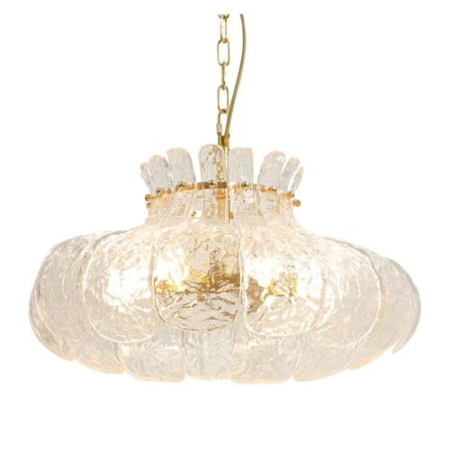 Lustre en verre fondant romantique pour corriger un éclairage trop agressif
