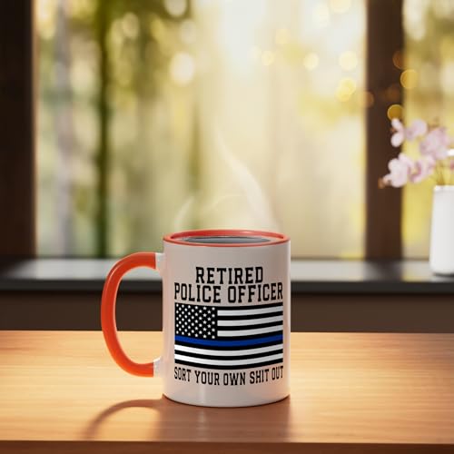Taza cerámica policial retiro línea azul 11 oz miniatura 3