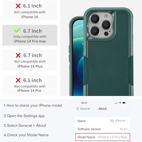 Coque iPhone 14 Pro Max robuste robuste antichoc et durable verte - 2