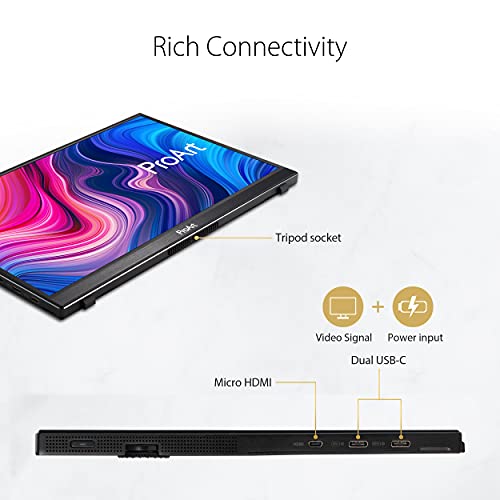 Image of ASUS ProArt PA148CTV - Laptop and Touch Screen 14 Inches Full HD - IPS Panel - 1920 x 1080-300cd /m - 2 x USB-C and Micro-HDMI - 100% sRGB - 100% Rec. 709 - △E < 2 - Dial Button
