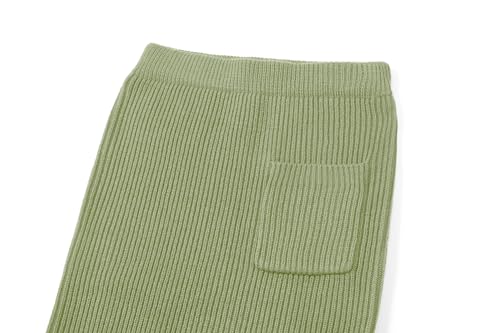 Image of chouyatou Women's Turtleneck 2 Piece Outfits Ribbed Knit Sweater Midi Pencil Skirt Set