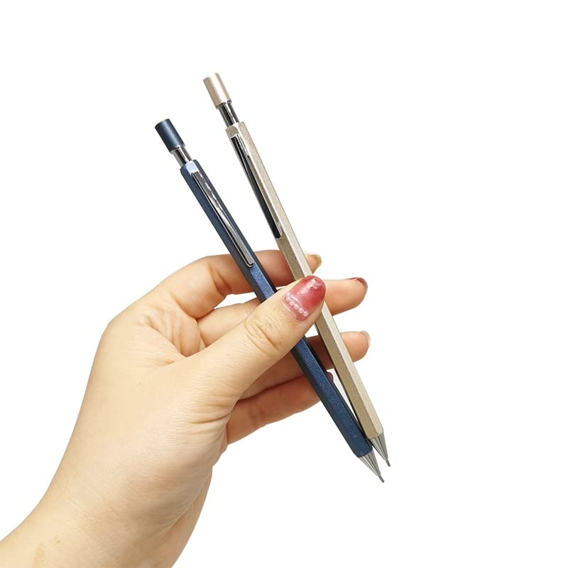 Ołówki 1 szt. Ołówek mechaniczny 0,7/0,5 mm, w całości metalowy, artykuły piśmiennicze, uczniowie, ołówki automatyczne (C 0,5 mm) (A 0,7 mm)