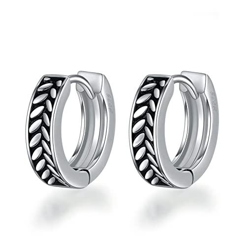PHNIBIRD Klein Creolen Silber 925 Unisex Damen Ohrringe Herren Creolen Ohrringe für Frauen,Herren Cover