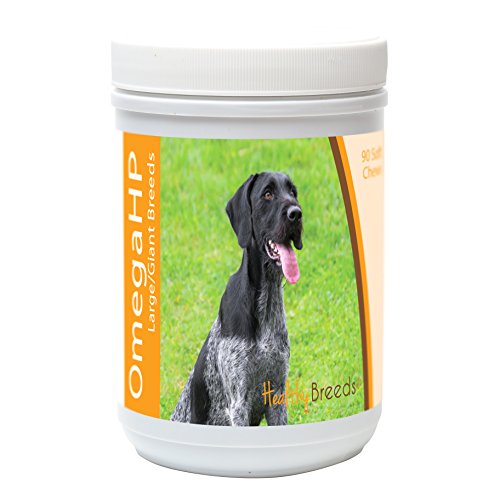 Healthy Breeds German Wirehaired Pointer Omega HP Fatty Acid Skin and Coat Support Soft Chews 90 Count