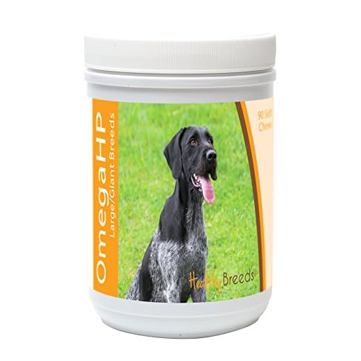 Healthy Breeds German Wirehaired Pointer Omega HP Fatty Acid Skin and Coat Support Soft Chews 90 Count