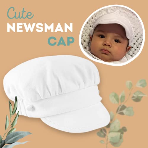 Elegant Baby Boy Christening Outfit With Vest And Hat - Boy Baptism Outfit, Perfect Baptism Gifts For Boys, 12M White #TOP3