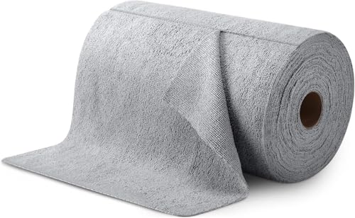 Image of AYUS Microfiber Cleaning Cloth Roll 25x25CM - Reusable Tear-Away Towels Washable Super Absorbent Lint Free Cleaning Rags for Kitchen, Car, Garage and Home (Grey, 1 Roll (20 Cloths))