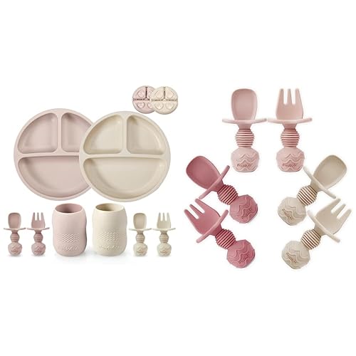 Image of PandaEar Silicone Baby Feeding Set & Baby Spoons and Fork