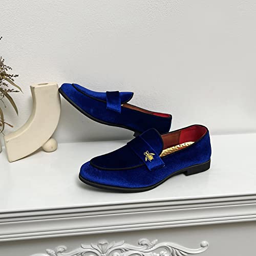 Image of FLQL Men's Luxury Penny Loafer Slip-On Velvet Shoes Party Dancing Shoes Suede Wedding Shoes Plus Size 7-13